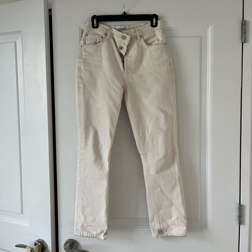 AGOLDE Straight Off White Denim Jeans 25